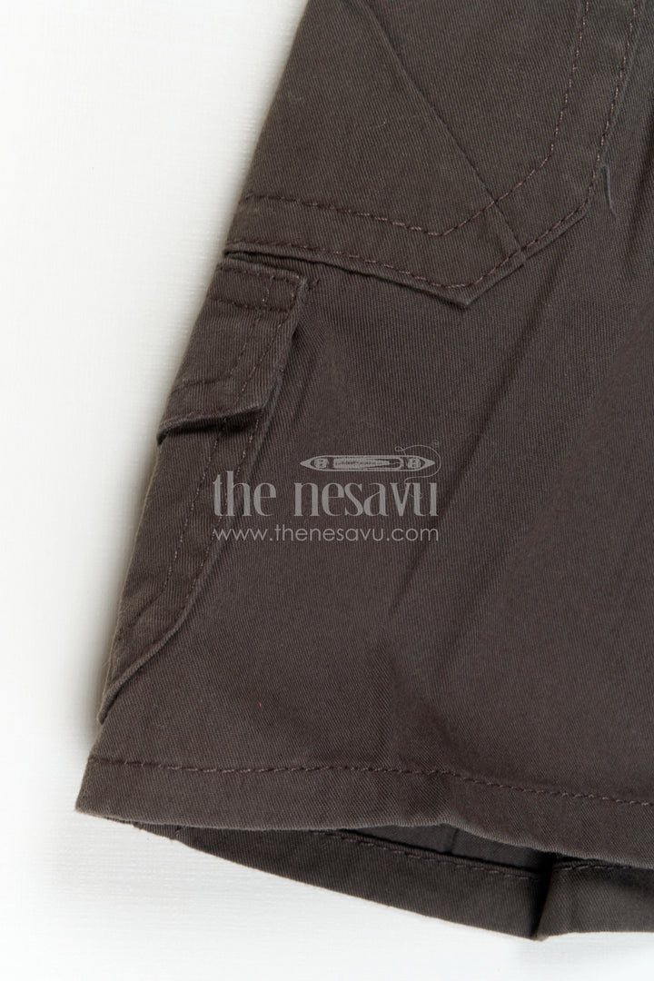 The Nesavu Boys Shorts Boys Cotton Shorts for Everyday Ease and Mobility Nesavu Nesavu cotton boys shorts with button flap pockets – perfect for daily wear and school outings