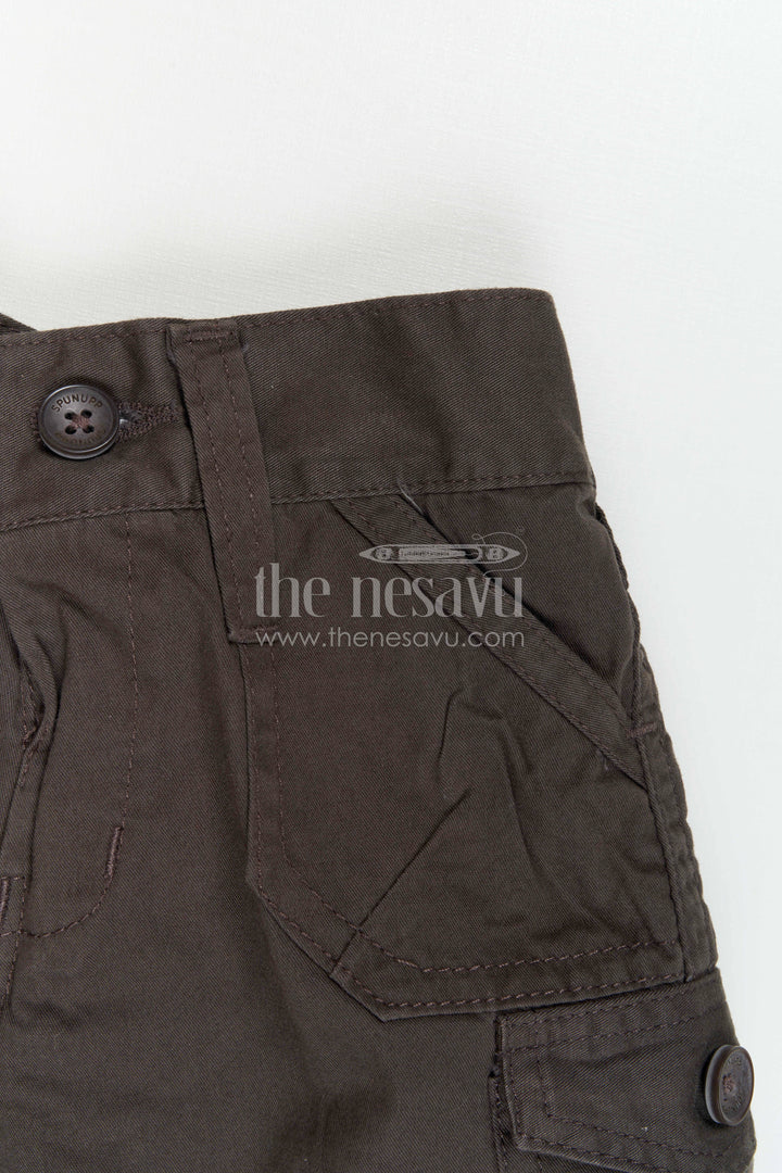 The Nesavu Boys Shorts Boys Cotton Shorts for Everyday Ease and Mobility Nesavu Nesavu cotton boys shorts with button flap pockets – perfect for daily wear and school outings