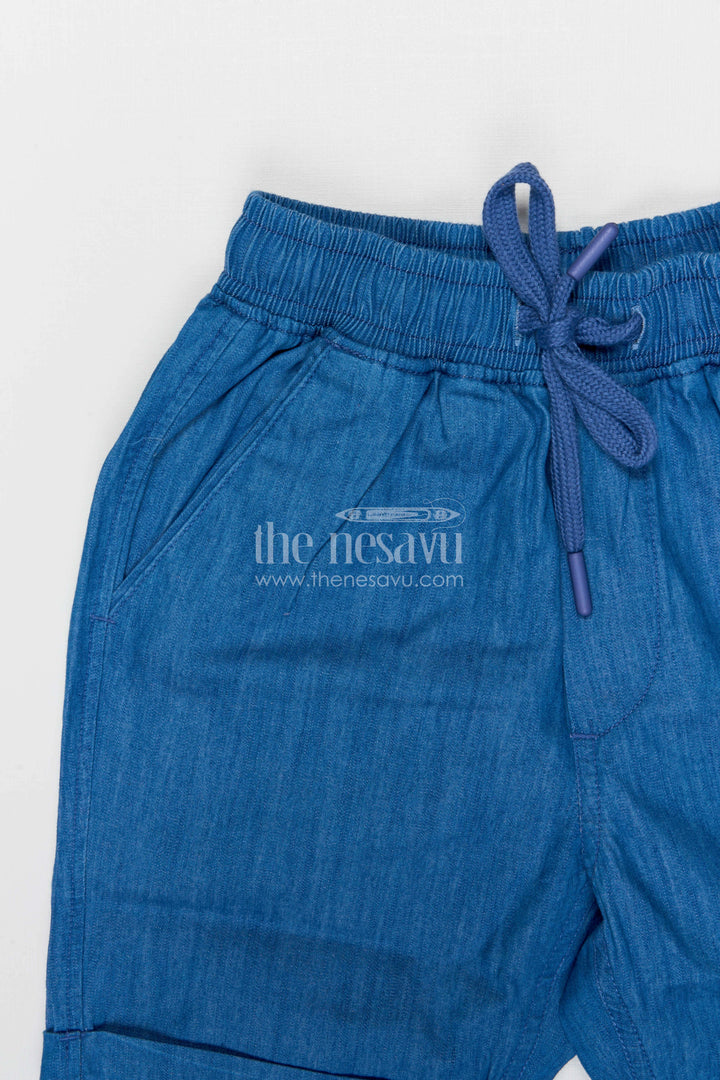 The Nesavu Boys Shorts Boys Cotton Shorts for Playground Fun and Summer Daily Wear Nesavu Nesavu boys cotton shorts for active play and summer casual wear breathable kids drawstring shorts