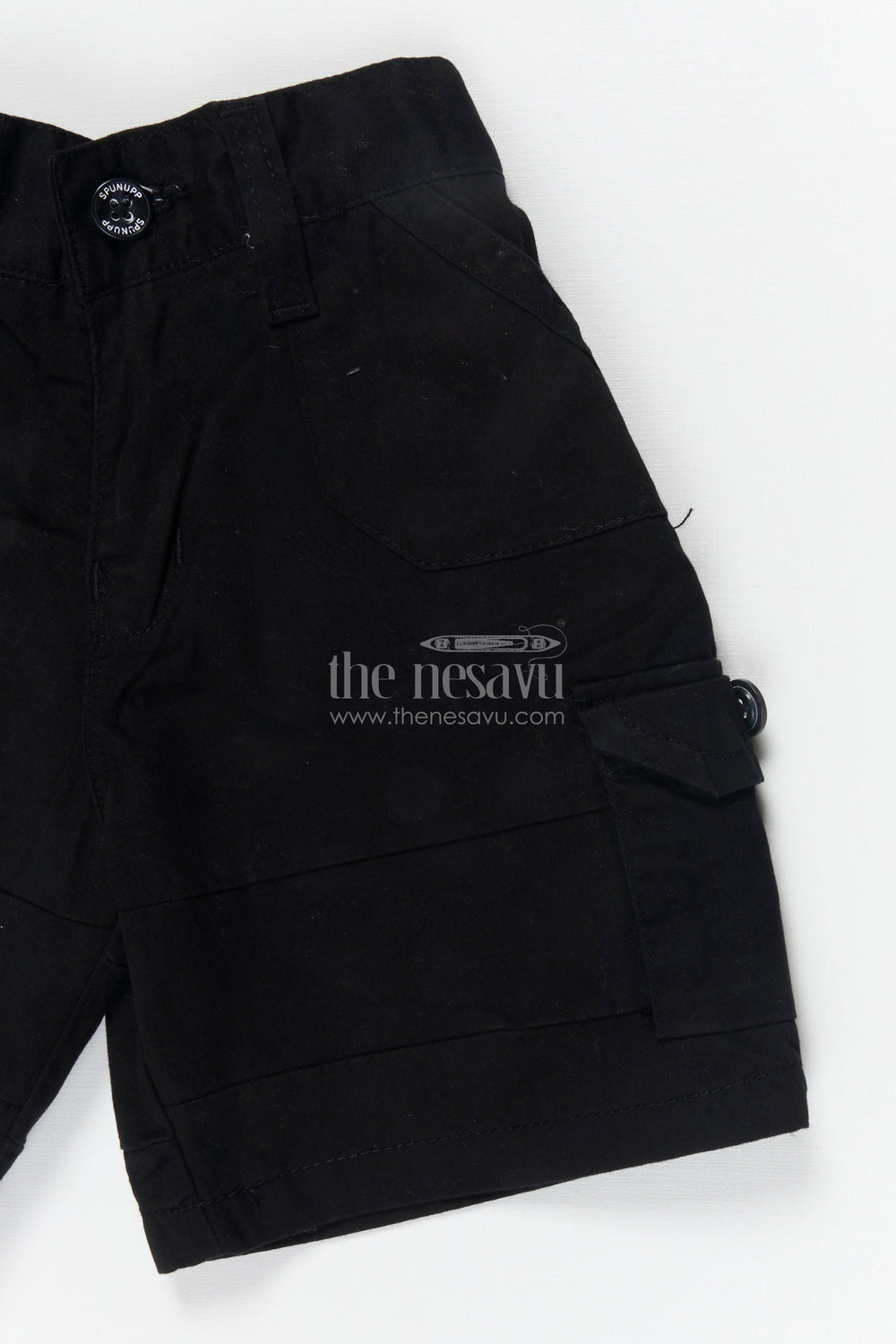 The Nesavu Boys Shorts Boys Cotton Shorts for School, Travel and Everyday Wear Nesavu 16 (1Y) / Black / Cotton BWS074G-16 Nesavu boys cotton shorts with flap pockets – perfect for school and daily adventures
