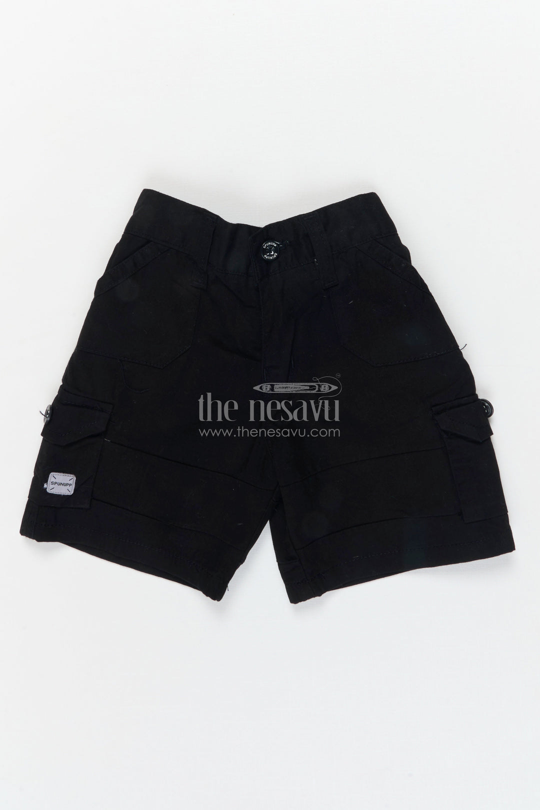 The Nesavu Boys Shorts Boys Cotton Shorts for School, Travel and Everyday Wear Nesavu 16 (1Y) / Black / Cotton BWS074G-16 Nesavu boys cotton shorts with flap pockets – perfect for school and daily adventures