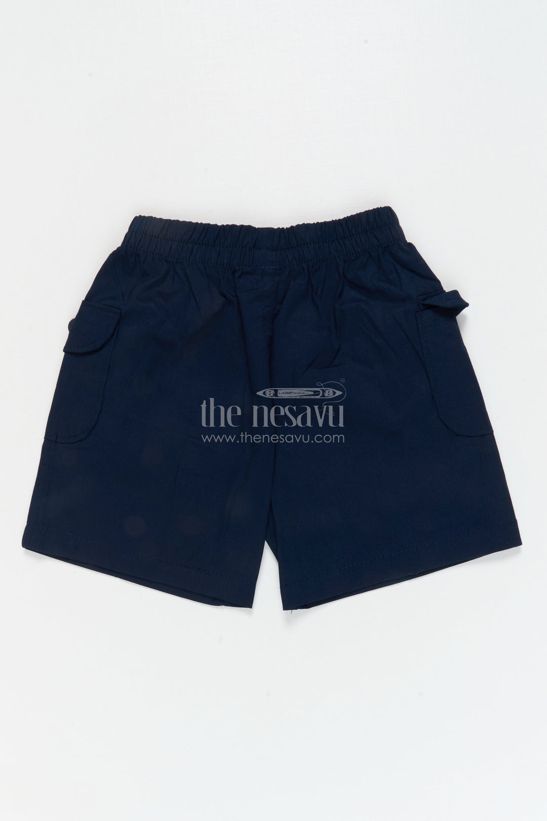 The Nesavu Boys Shorts Boys Cotton Shorts with Back Pockets for School and Casual Wear Nesavu 16 (1Y) / Blue / Cotton BWS072E-16 Nesavu boys everyday cotton shorts with back pockets – perfect for school and casual dressing