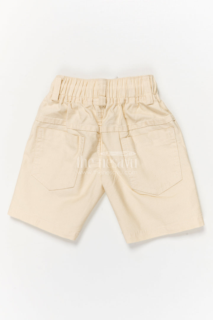 The Nesavu Boys Shorts Boys Cotton Shorts with Drawstring Waist and Cartoon Motif Nesavu Boys casual cotton shorts with cartoon graphic and flexible drawstring waistband