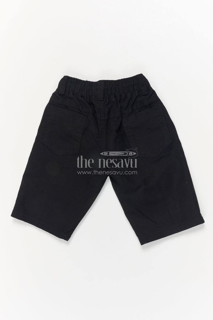 The Nesavu Boys Shorts Boys Cotton Shorts with Elastic Waist and Animated Graphic Print Nesavu Boys casual cotton shorts with fun print and drawstring waistband