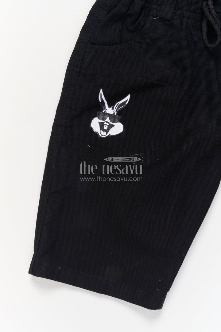The Nesavu Boys Shorts Boys Cotton Shorts with Elastic Waist and Animated Graphic Print Nesavu Boys casual cotton shorts with fun print and drawstring waistband