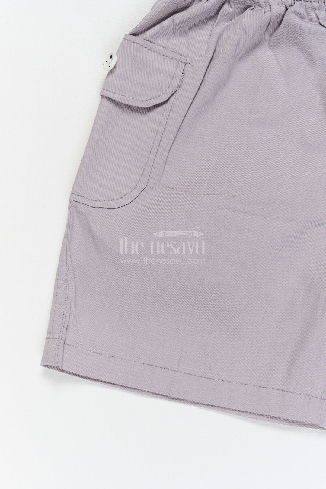 The Nesavu Boys Shorts Boys Cotton Shorts with Elastic Waist for School and Summer Play Nesavu 16 (1Y) / Gray / Cotton BWS072H-16 Nesavu boys cotton shorts with elastic waistband – great for school, casual wear and summer days