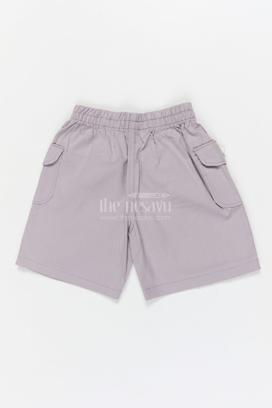 The Nesavu Boys Shorts Boys Cotton Shorts with Elastic Waist for School and Summer Play Nesavu 16 (1Y) / Gray / Cotton BWS072H-16 Nesavu boys cotton shorts with elastic waistband – great for school, casual wear and summer days