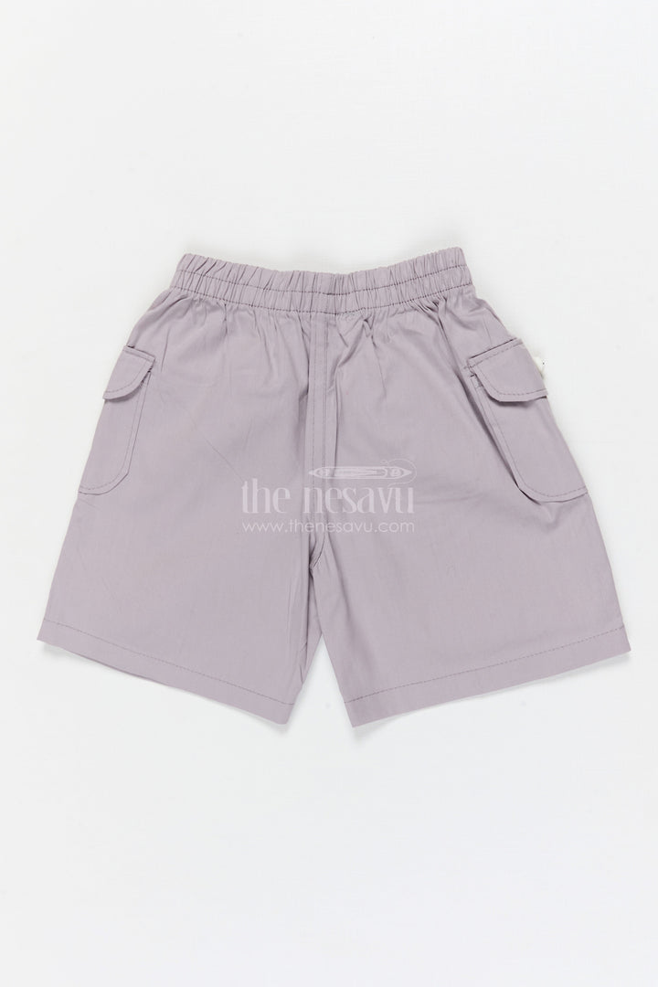 The Nesavu Boys Shorts Boys Cotton Shorts with Elastic Waist for School and Summer Play Nesavu 16 (1Y) / Gray / Cotton BWS072H-16 Nesavu boys cotton shorts with elastic waistband – great for school, casual wear and summer days