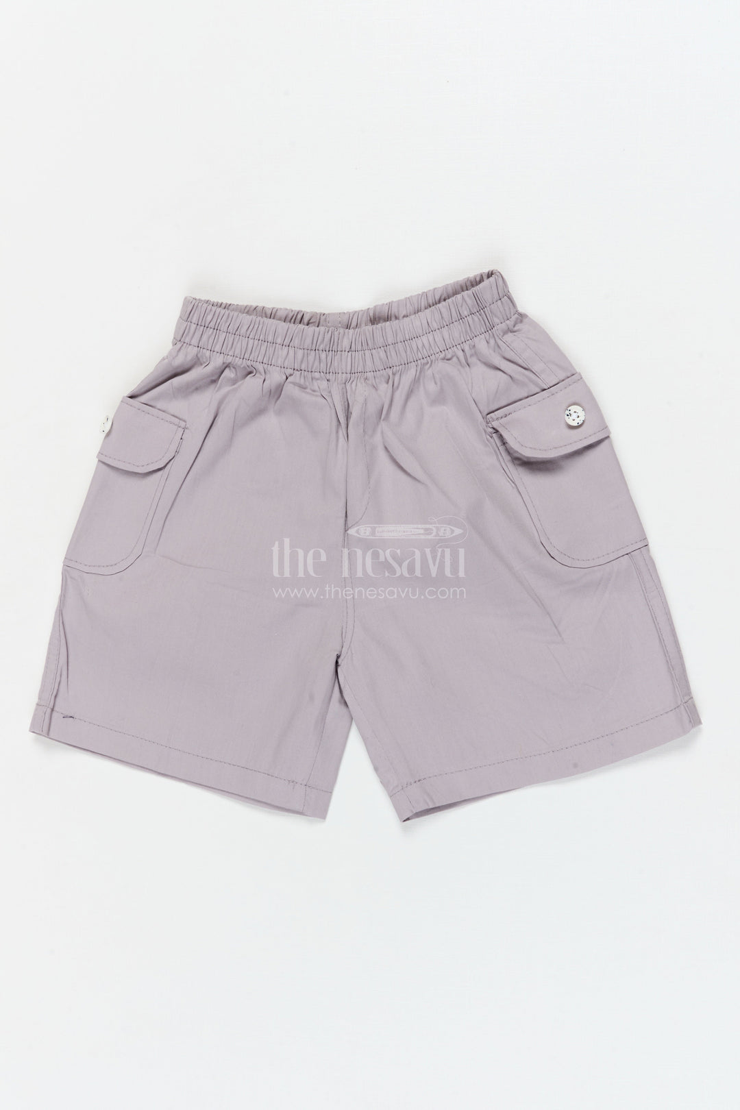 The Nesavu Boys Shorts Boys Cotton Shorts with Elastic Waist for School and Summer Play Nesavu 16 (1Y) / Gray / Cotton BWS072H-16 Nesavu boys cotton shorts with elastic waistband – great for school, casual wear and summer days