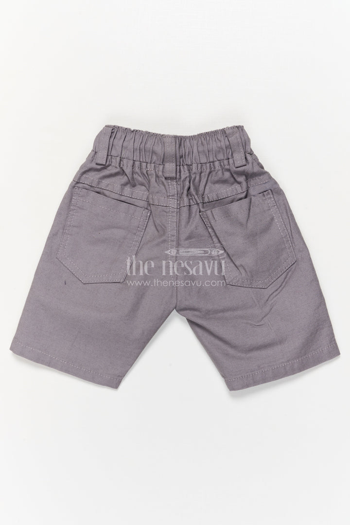 The Nesavu Boys Shorts Boys Cotton Shorts with Fun Cartoon Graphic and Drawstring Waist Nesavu Boys casual cotton shorts with cartoon print and adjustable drawstring waist