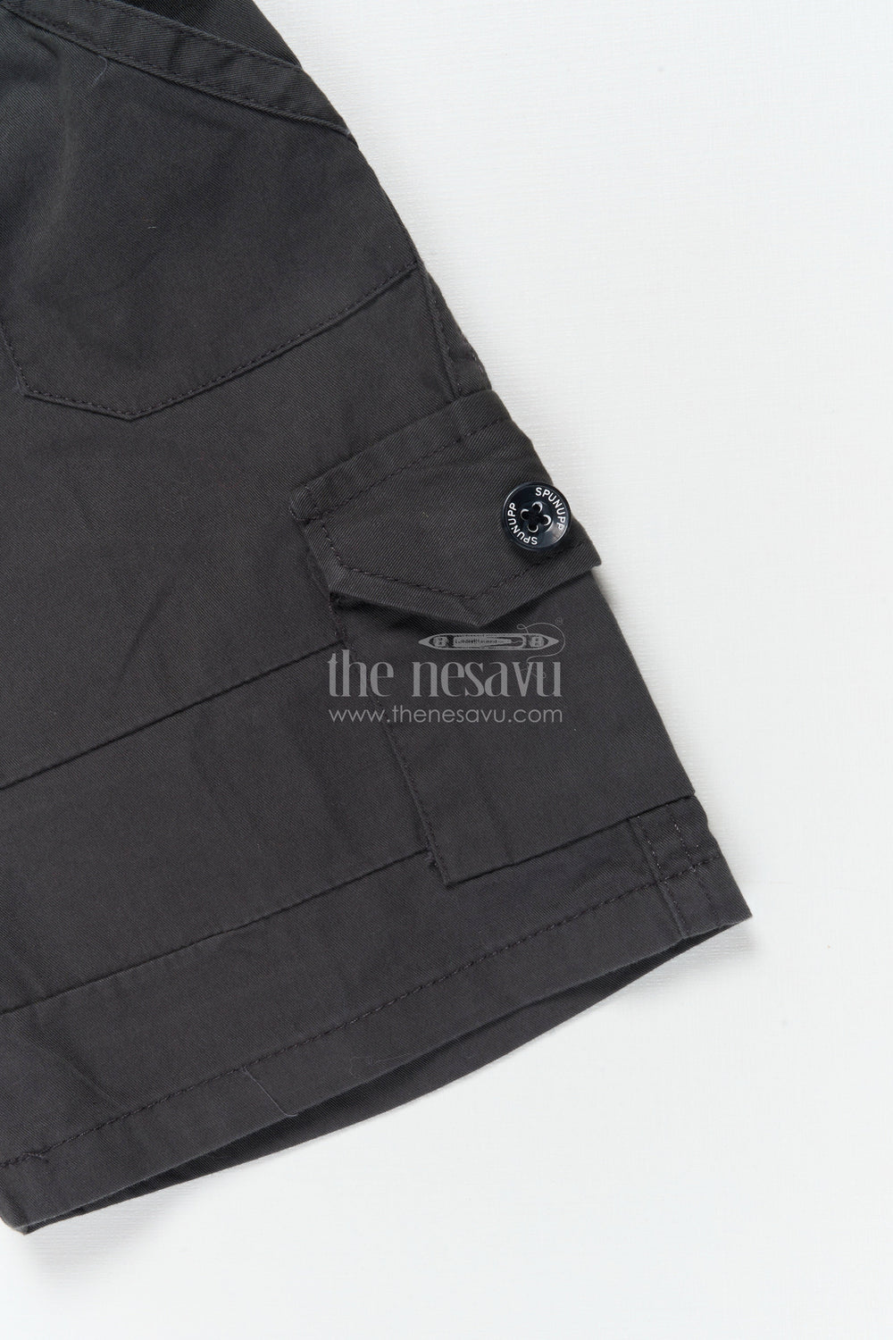 The Nesavu Boys Shorts Boys Cotton Shorts with Utility Pockets for School and Travel Nesavu 16 (1Y) / Black / Cotton BWS074D-16 Nesavu boys cotton utility shorts with flap pockets for everyday comfort and school wear