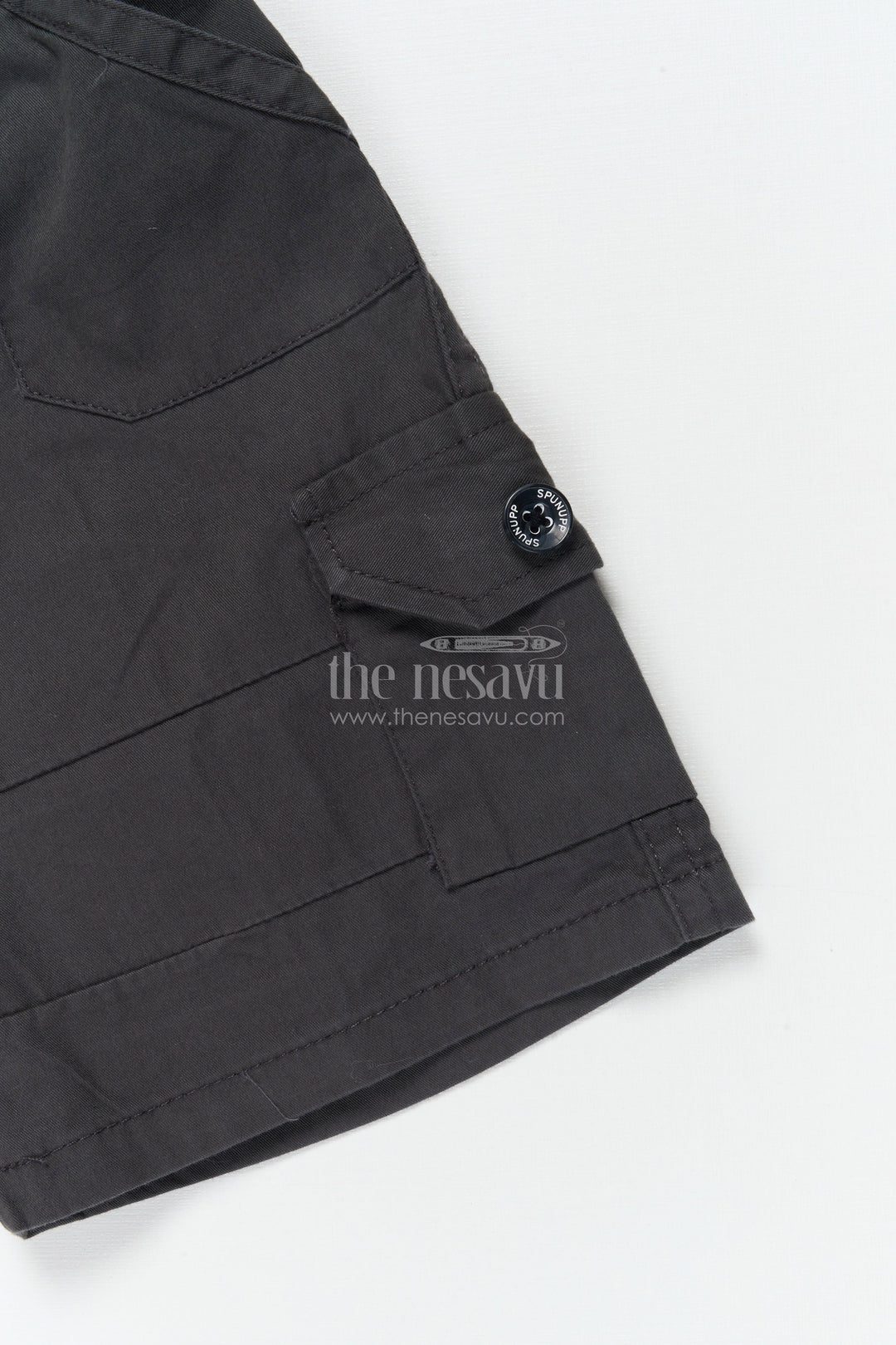 The Nesavu Boys Shorts Boys Cotton Shorts with Utility Pockets for School and Travel Nesavu 16 (1Y) / Black / Cotton BWS074D-16 Nesavu boys cotton utility shorts with flap pockets for everyday comfort and school wear
