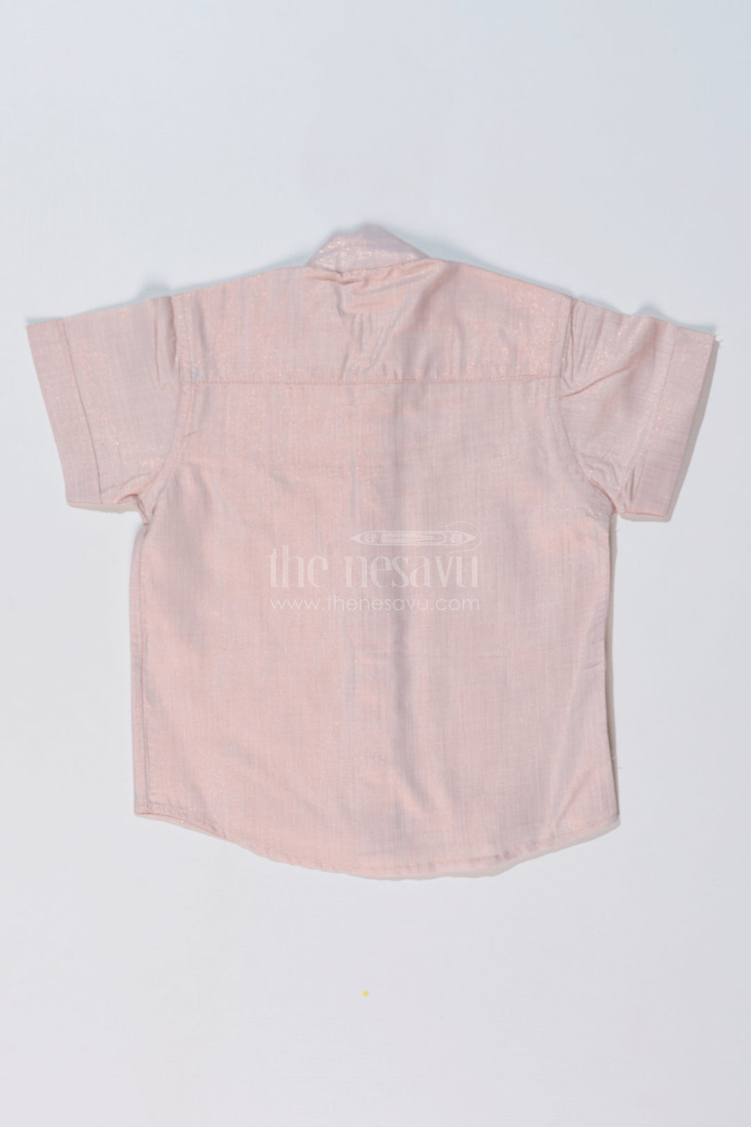 The Nesavu Boys Silk Shirt Boys Cotton Silk Shirt in Lavender with Subtle Texture and Embellished Bird Motif Nesavu Nesavu Boys Cotton Silk Shirt Lavender Subtle Texture Embellished Bird Motif