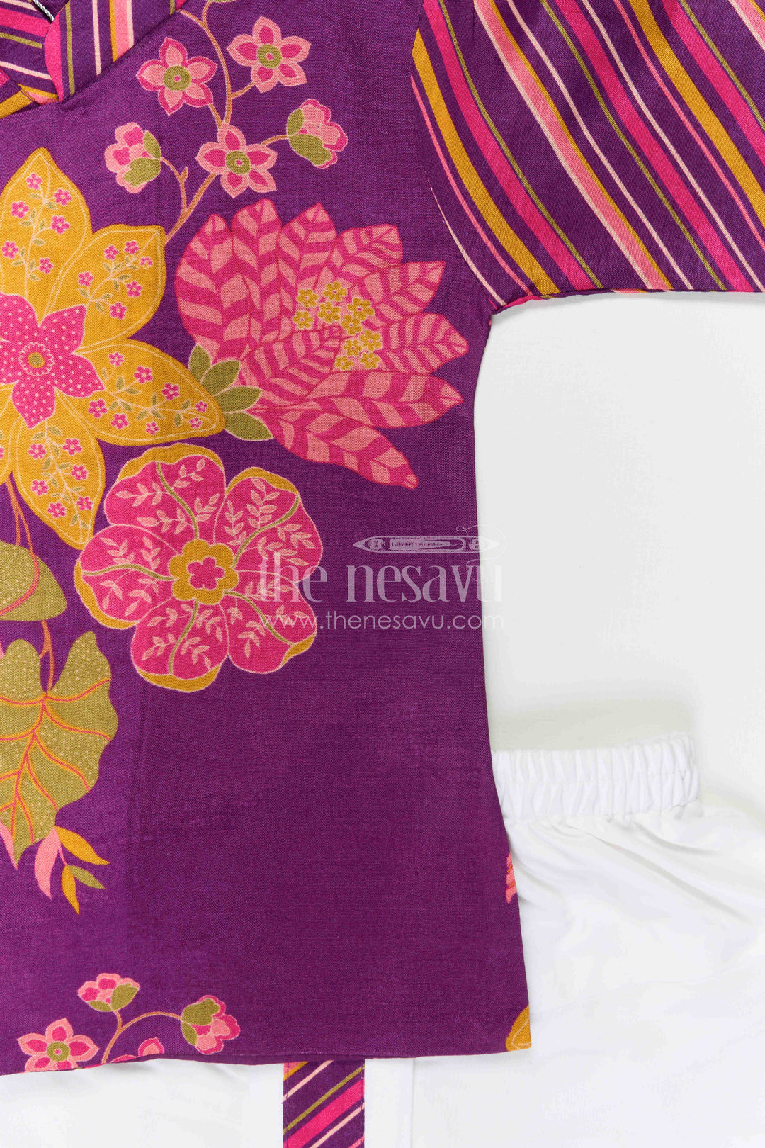 The Nesavu Boys Dothi Set Boys Dhoti Set for Ethnic Day and Festive School Celebrations Nesavu Nesavu Boys Dhoti Set For Ethnic Day And Festive Wear With Digital Print Top And Comfortable Fit