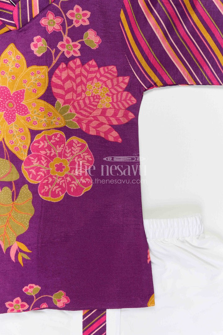 The Nesavu Boys Dothi Set Boys Dhoti Set for Ethnic Day and Festive School Celebrations Nesavu Nesavu Boys Dhoti Set For Ethnic Day And Festive Wear With Digital Print Top And Comfortable Fit