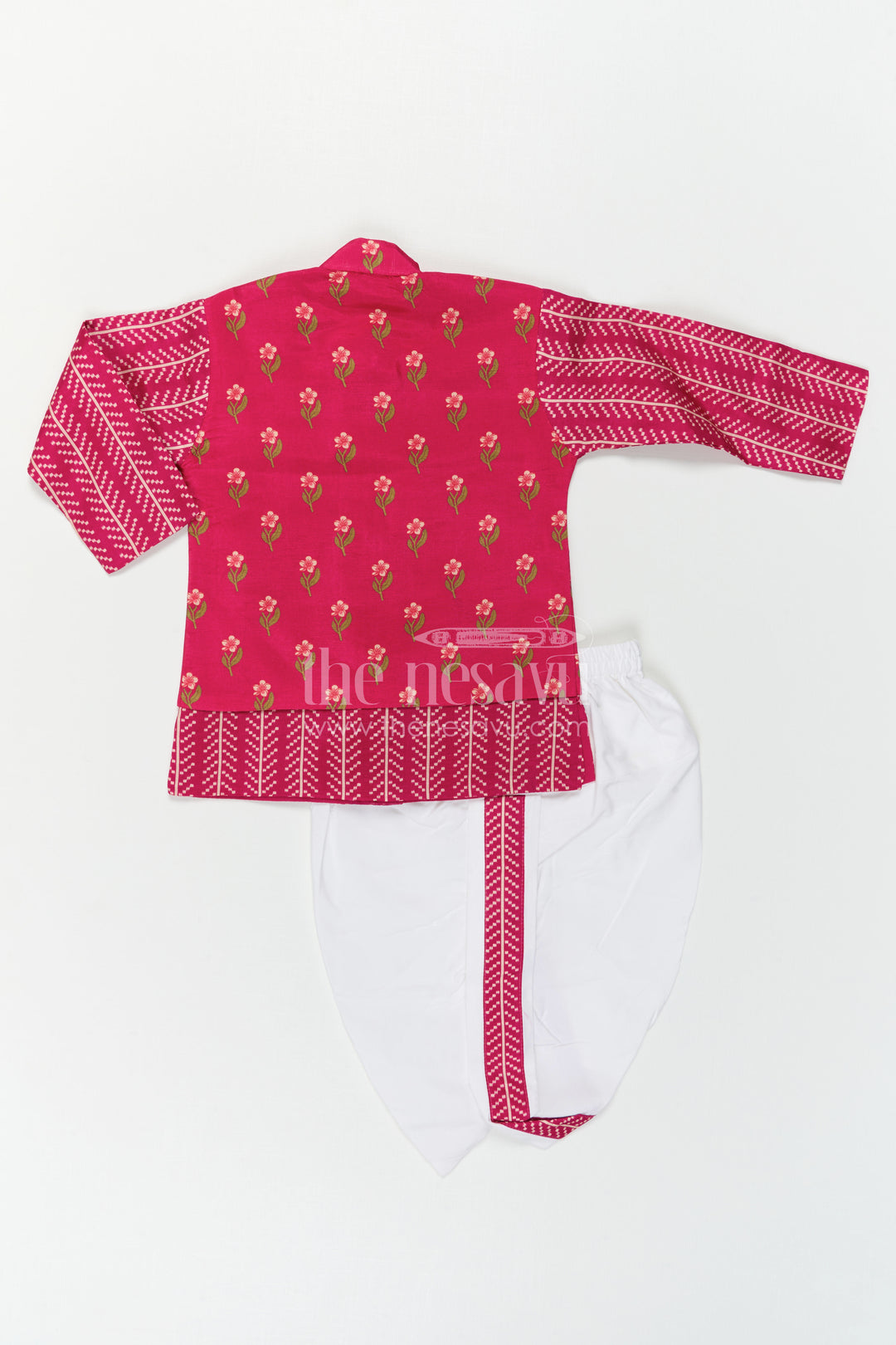 The Nesavu Boys Dothi Set Boys Dhoti Set for Ethnic Day and Festive School Functions Nesavu Nesavu Boys Dhoti Set For Ethnic Day And Festive Wear With Digital Print Top And Comfortable Fit