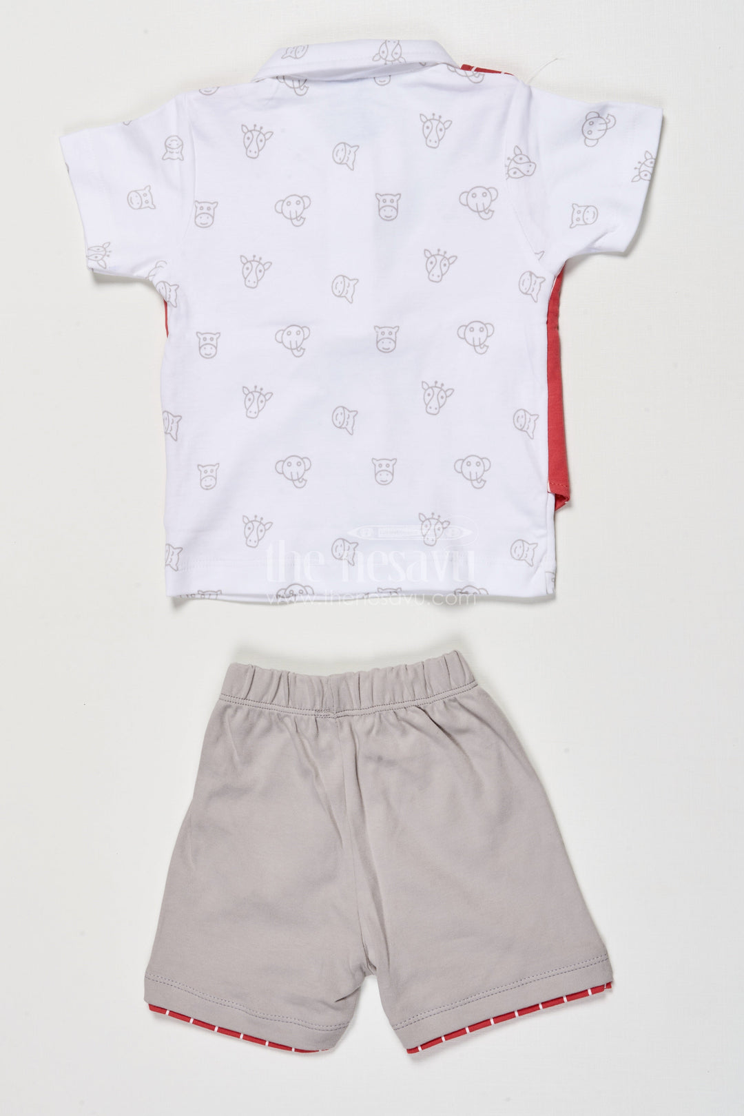 The Nesavu Boys Casual Set Boys Digital Print Casual Cotton Set for Summer Wear and Outings Nesavu Nesavu boys casual cotton set digital print shirt shorts summer outings
