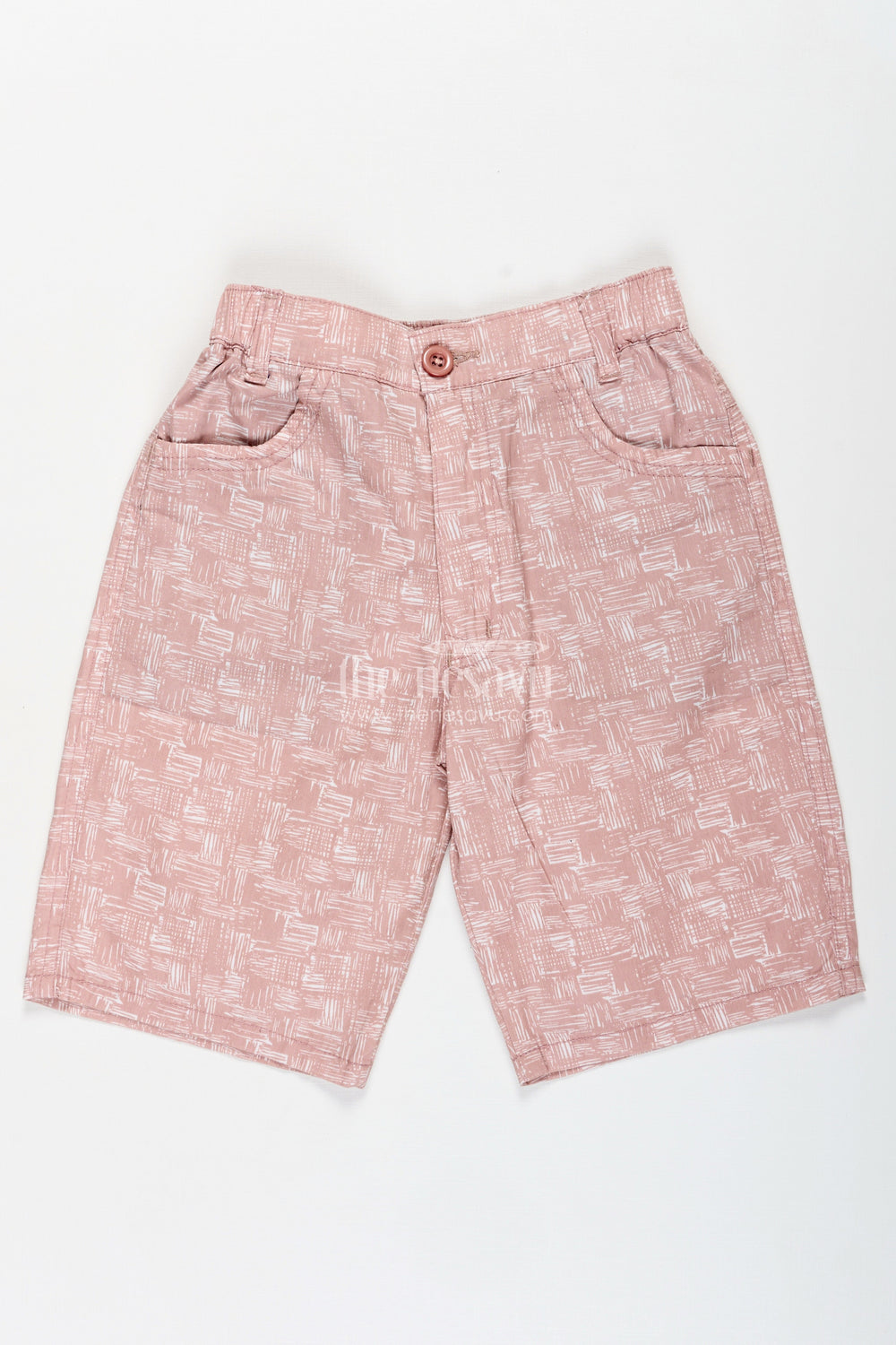 The Nesavu Boys Shorts Boys Digital Printed Shorts in Soft Peach with All Day Comfort and Playful Print Accents Nesavu 26 (6Y) / Peach BWS020BB-26 Nesavu Peach Boys Digital Printed Cotton Shorts Comfortable Fit Stylish Appeal