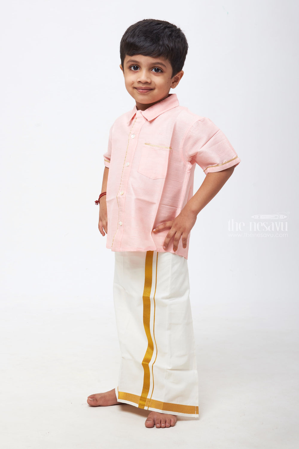 The Nesavu Boys Silk Shirt Boys Elegant Pink Silk Shirt: A Whisper of Timeless Elegance Nesavu Boys Radiant Pink Silk Shirt: Embrace the Gentle Allure of Dawn | The Nesavu