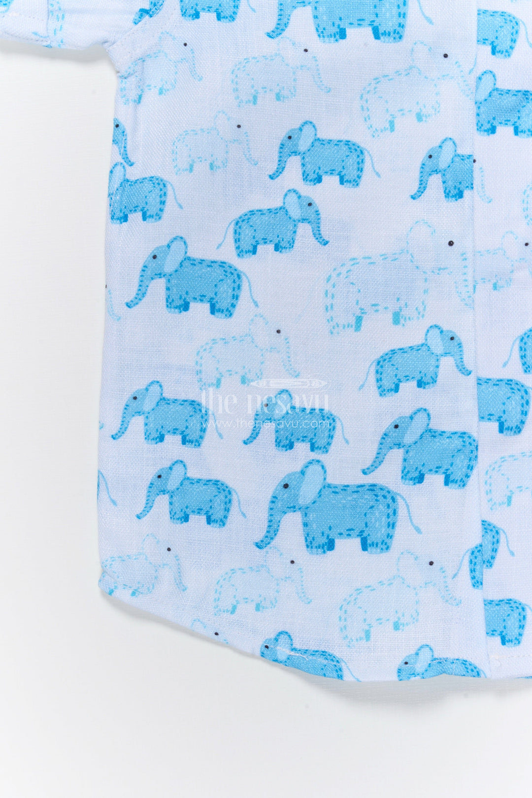 The Nesavu Boys Linen Shirt Boys Elephant Print Linen Shirt for Zoo Trips and Casual Wear Nesavu Nesavu boys elephant print linen shirt zoo visits summer outings casual everyday wear