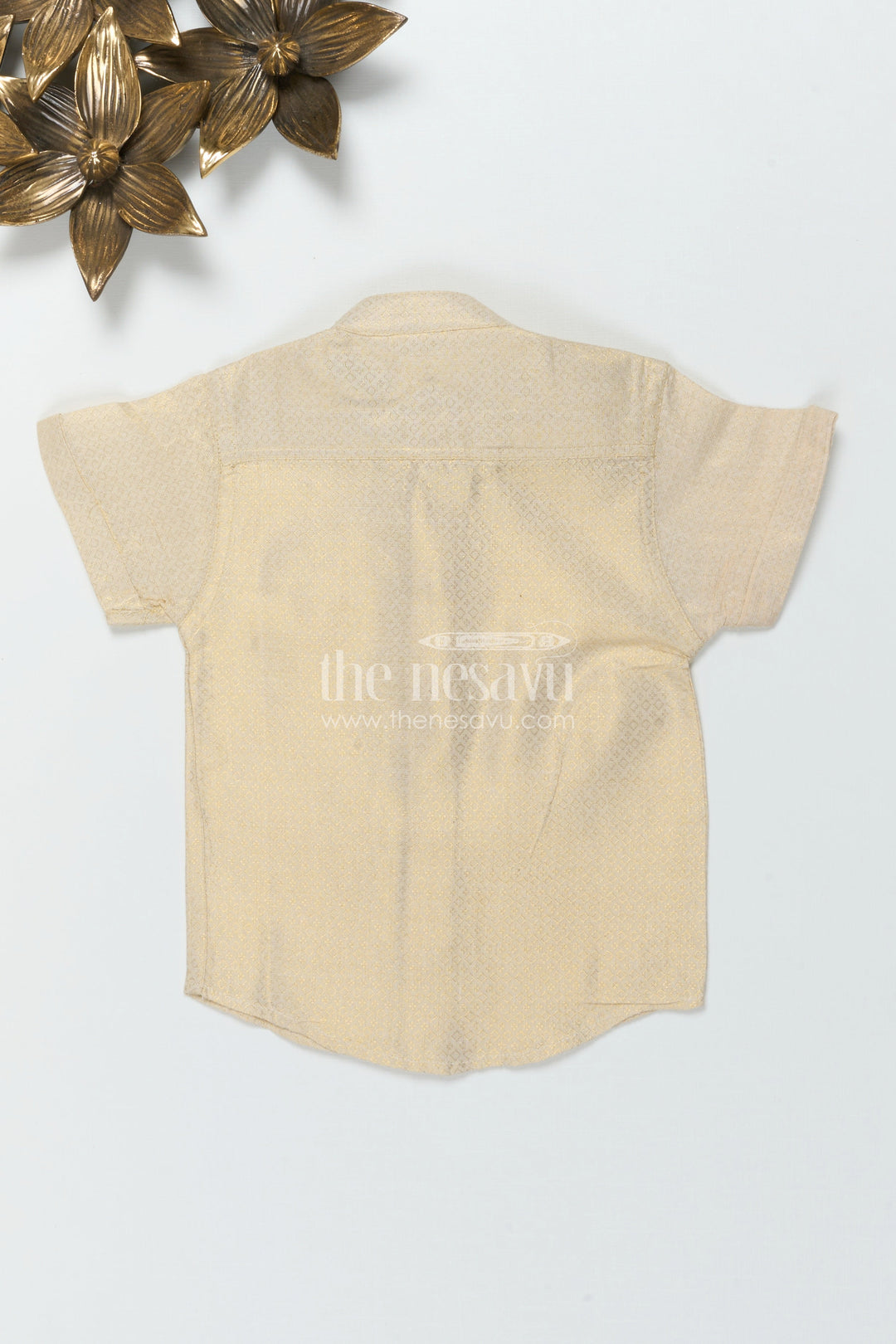 The Nesavu Boys Silk Shirt Boys Embossed Silk Shirt for Weddings and Traditional Occasions Nesavu Nesavu boys embossed tissue silk shirt for weddings and festive traditional functions