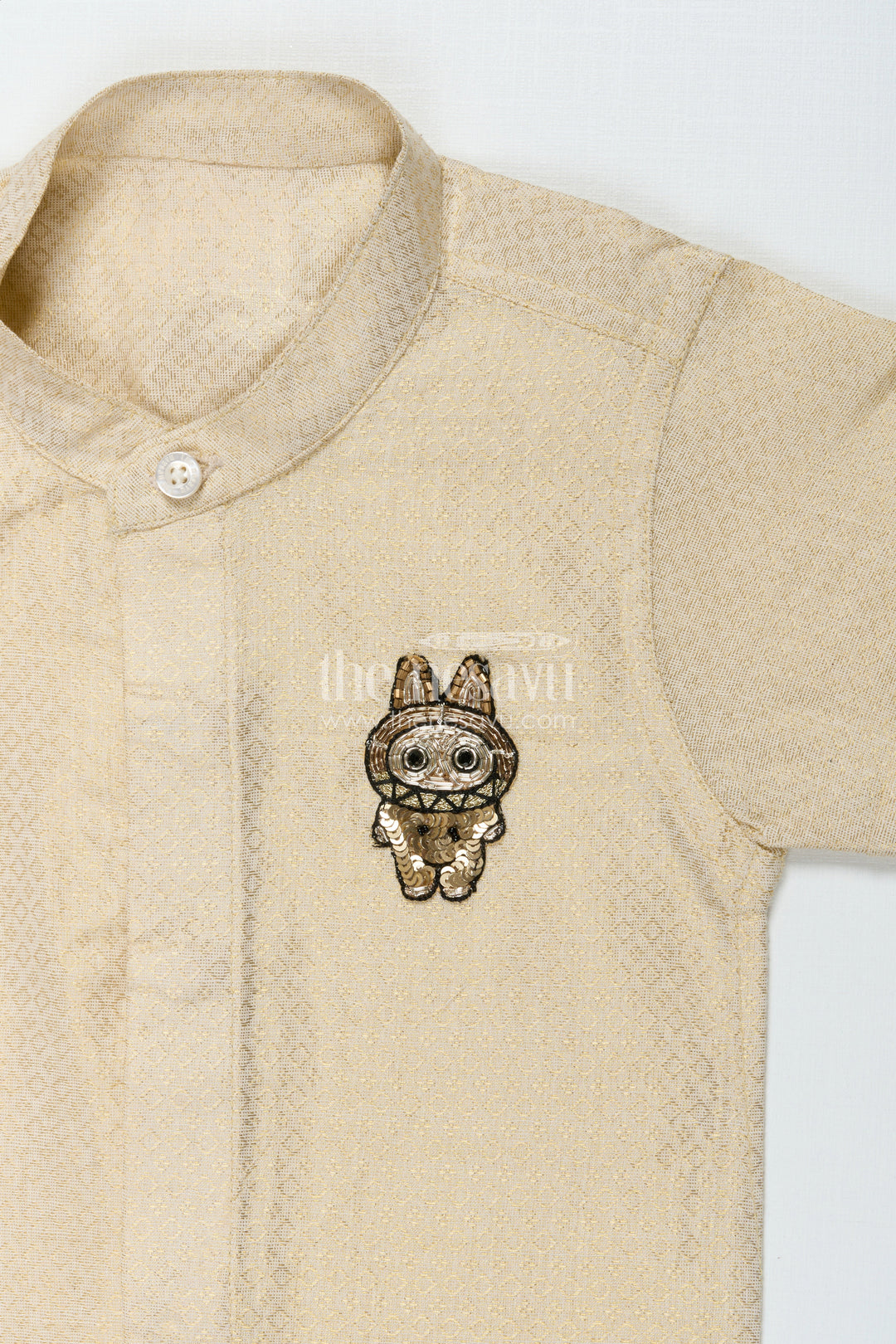 The Nesavu Boys Silk Shirt Boys Embossed Silk Shirt for Weddings and Traditional Occasions Nesavu Nesavu boys embossed tissue silk shirt for weddings and festive traditional functions