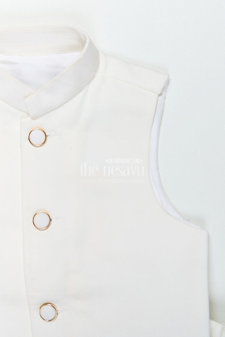 The Nesavu Boys Jacket Sets Boys Embroidered Jacket Set for Wedding and Festive Events Nesavu Nesavu boys velvet embroidered jacket set weddings traditional family functions