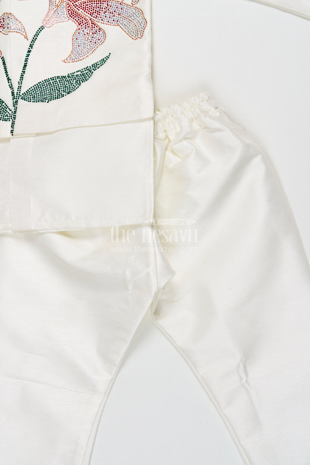 The Nesavu Boys Jacket Sets Boys Embroidered Jacket Set for Weddings and Festive Functions Nesavu Nesavu boys silk jacket set with embroidered Nehru jacket for weddings and traditional functions