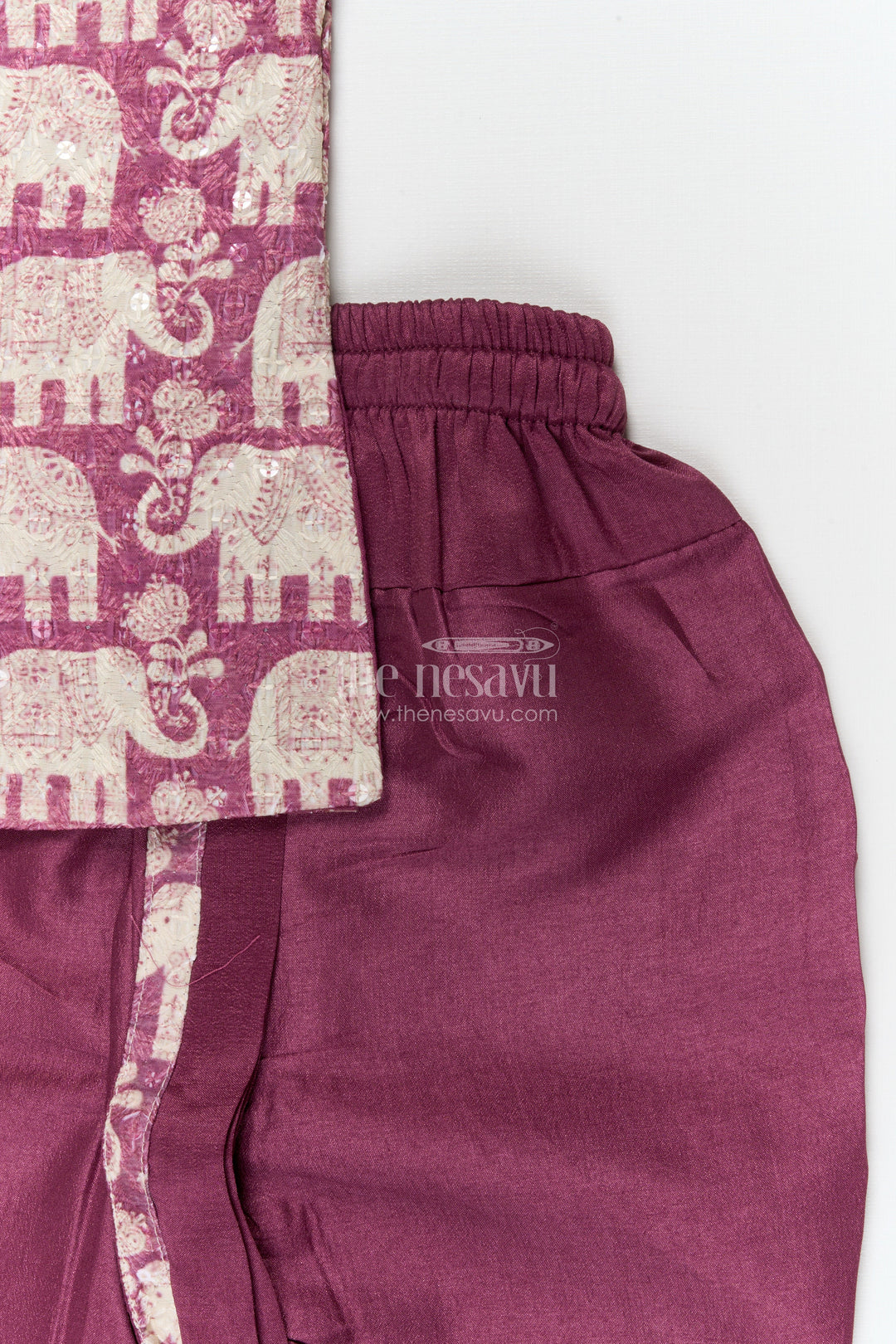 The Nesavu Boys Dothi Set Boys Ethnic Dhoti Kurta Set for Temple Visits and Festive Wear Nesavu Nesavu boys embroidered dhoti kurta set for temple visits and traditional festivals
