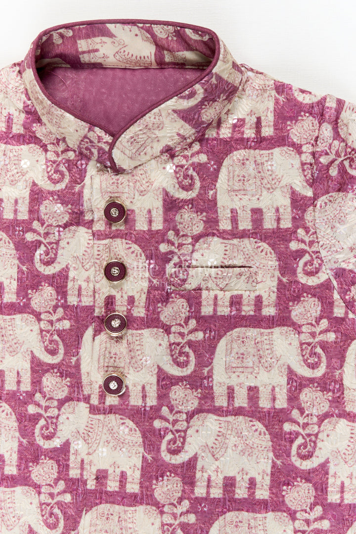 The Nesavu Boys Dothi Set Boys Ethnic Dhoti Kurta Set for Temple Visits and Festive Wear Nesavu Nesavu boys embroidered dhoti kurta set for temple visits and traditional festivals