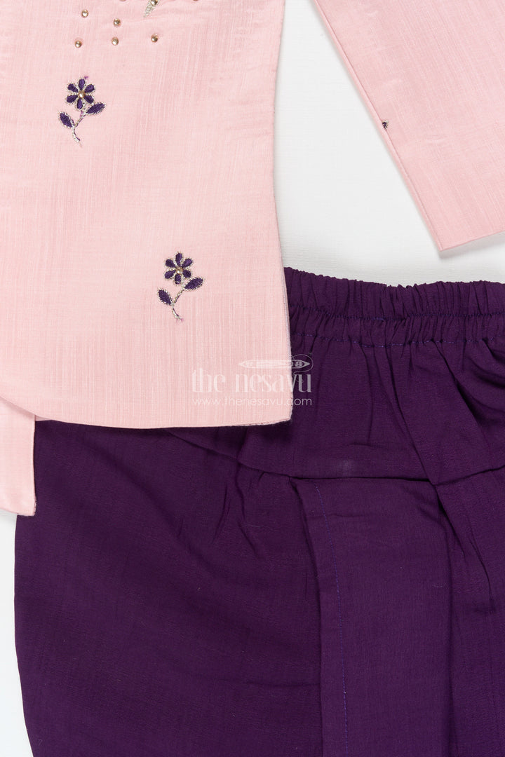 The Nesavu Boys Dothi Set Boys Ethnic Dhoti Set for Traditional Functions and Weddings Nesavu Nesavu boys dhoti kurta set in silk blend with embroidery for weddings and traditional ceremonies