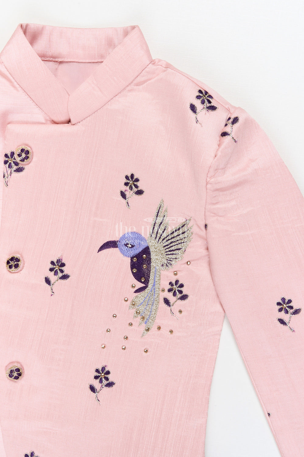 The Nesavu Boys Dothi Set Boys Ethnic Dhoti Set for Traditional Functions and Weddings Nesavu Nesavu boys dhoti kurta set in silk blend with embroidery for weddings and traditional ceremonies