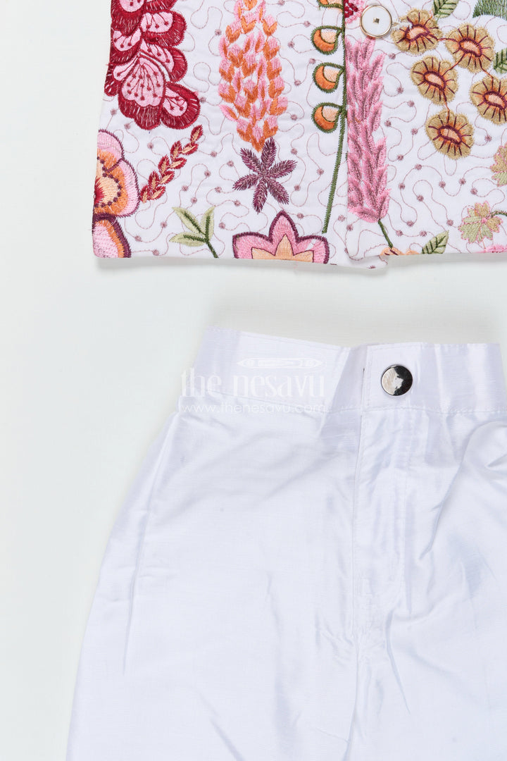 The Nesavu Boys Jacket Sets Boys Ethnic Jacket Set for Cultural Events and Functions Nesavu Nesavu boys ethnic jacket set silk blend designer embroidery festive occasions