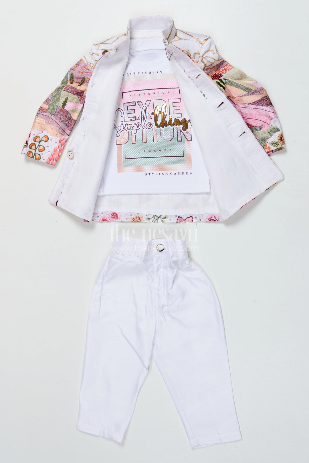 The Nesavu Boys Jacket Sets Boys Ethnic Jacket Set for Cultural Events and Functions Nesavu Nesavu boys ethnic jacket set silk blend designer embroidery festive occasions