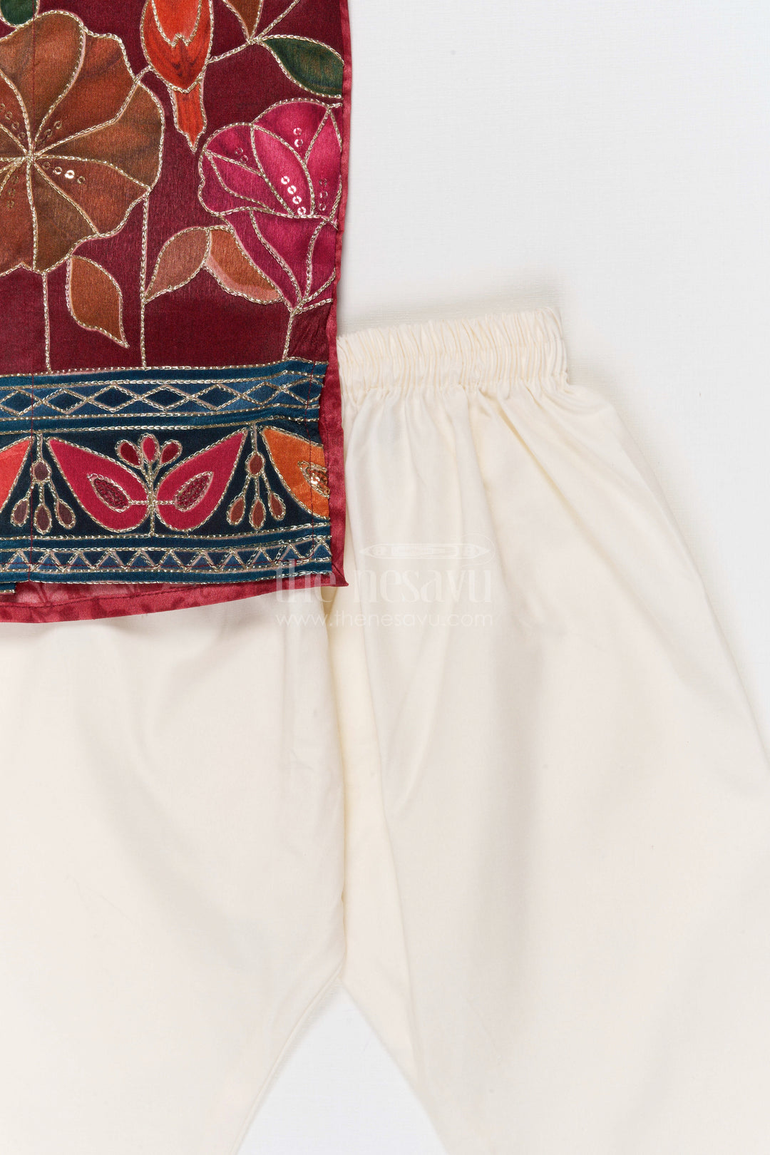 The Nesavu Boys Jacket Sets Boys Ethnic Jacket Set for Family Functions and Celebrations Nesavu Nesavu Boys Ethnic Jacket Set For Weddings And Festive Events In Embroidered Viscose Silk