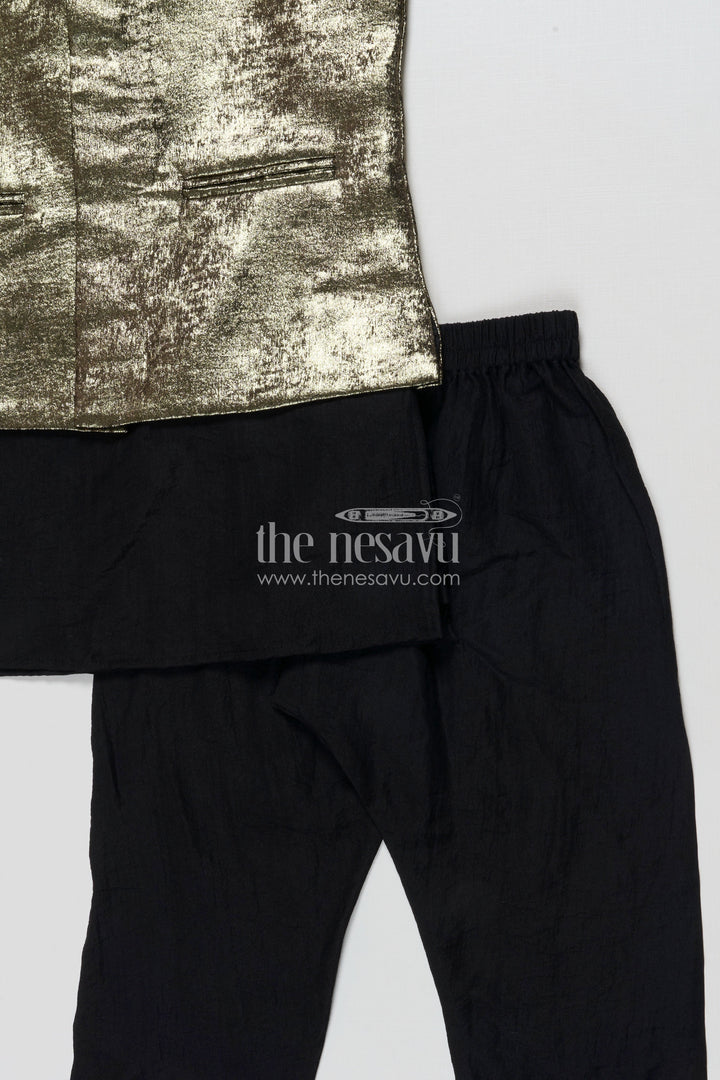 The Nesavu Boys Jacket Sets Boys Ethnic Jacket Set for Family Functions and Festivals Nesavu Nesavu boys silk blend ethnic jacket kurta set weddings pujas traditional celebrations