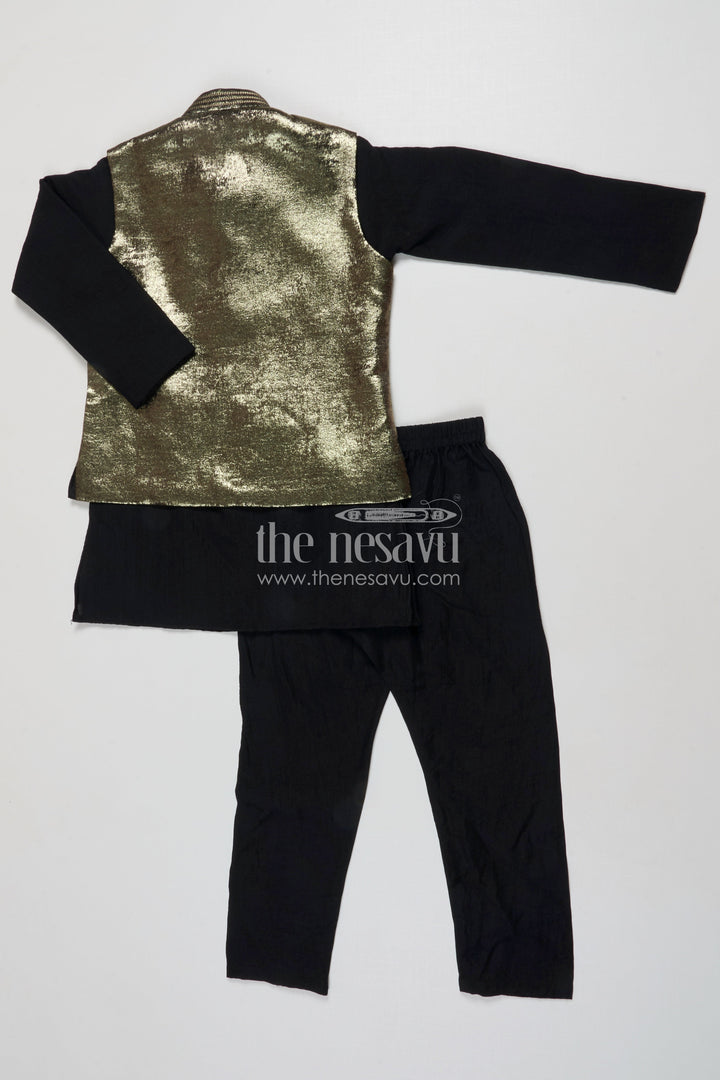 The Nesavu Boys Jacket Sets Boys Ethnic Jacket Set for Family Functions and Festivals Nesavu Nesavu boys silk blend ethnic jacket kurta set weddings pujas traditional celebrations