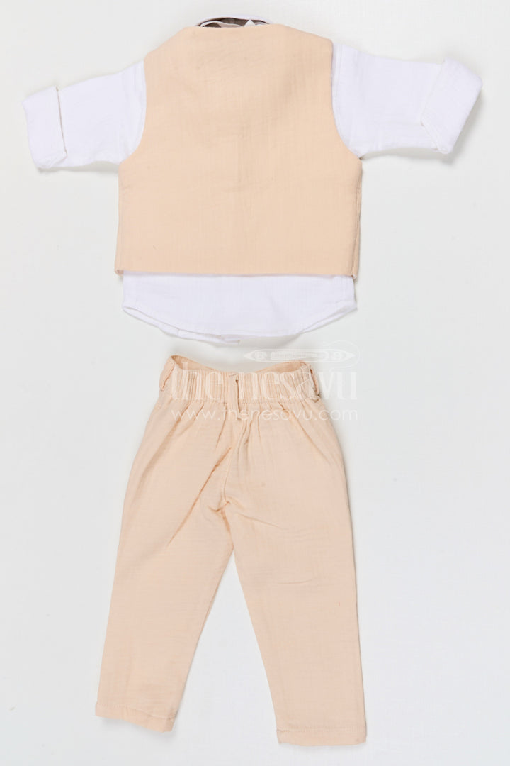 The Nesavu Boys Jacket Sets Boys Ethnic Jacket Set for Weddings and Cultural Family Functions Nesavu Nesavu boys muslin cotton ethnic jacket set for weddings festive events and cultural celebrations