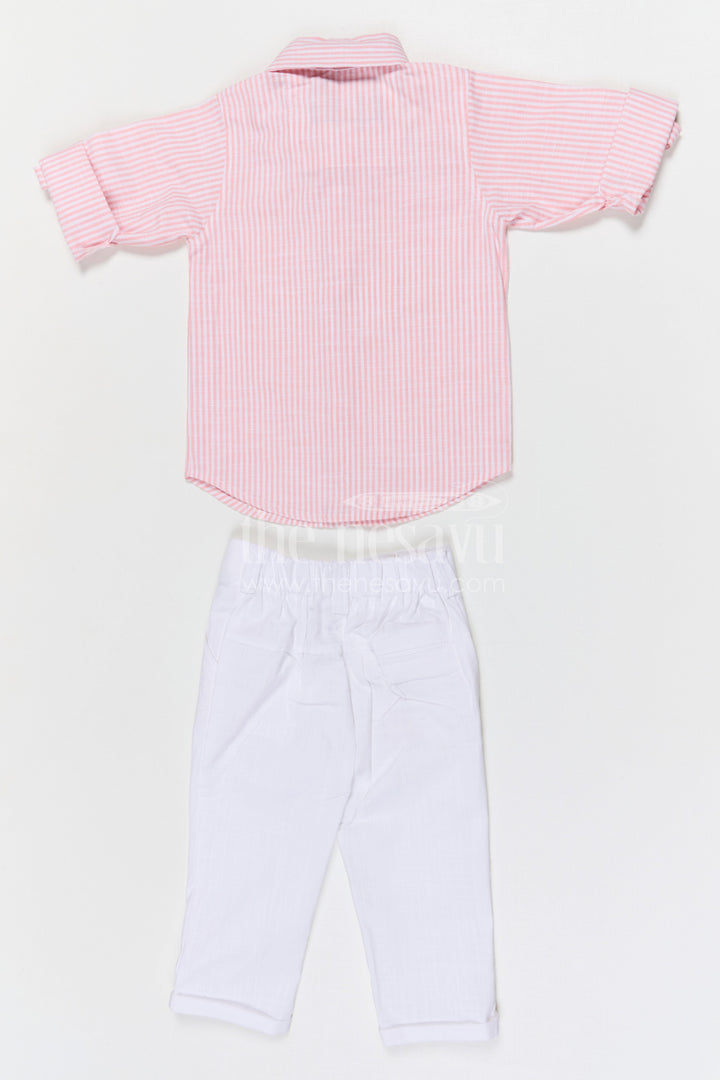 The Nesavu Boys Jacket Sets Boys Ethnic Jacket Set for Weddings and Festive Occasions Nesavu Nesavu boys cotton jacket set with striped design for weddings festive occasions and family celebrations