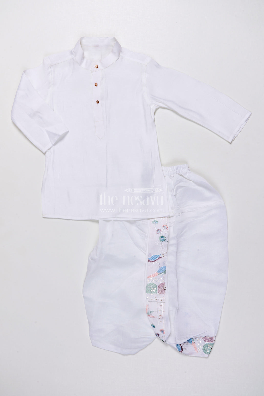 The Nesavu Boys Jacket Sets Boys Ethnic Kurta Jacket Set with Embroidery for Weddings and Family Events Nesavu Nesavu boys kurta jacket set embroidery silk blend festive outfit weddings special occasions