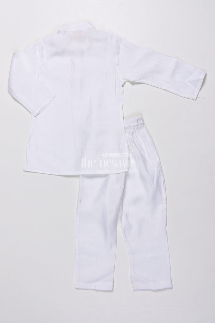 The Nesavu Boys Jacket Sets Boys Ethnic Kurta Jacket Set with Embroidery for Weddings and Family Events Nesavu Nesavu boys kurta jacket set embroidery silk blend festive outfit weddings special occasions