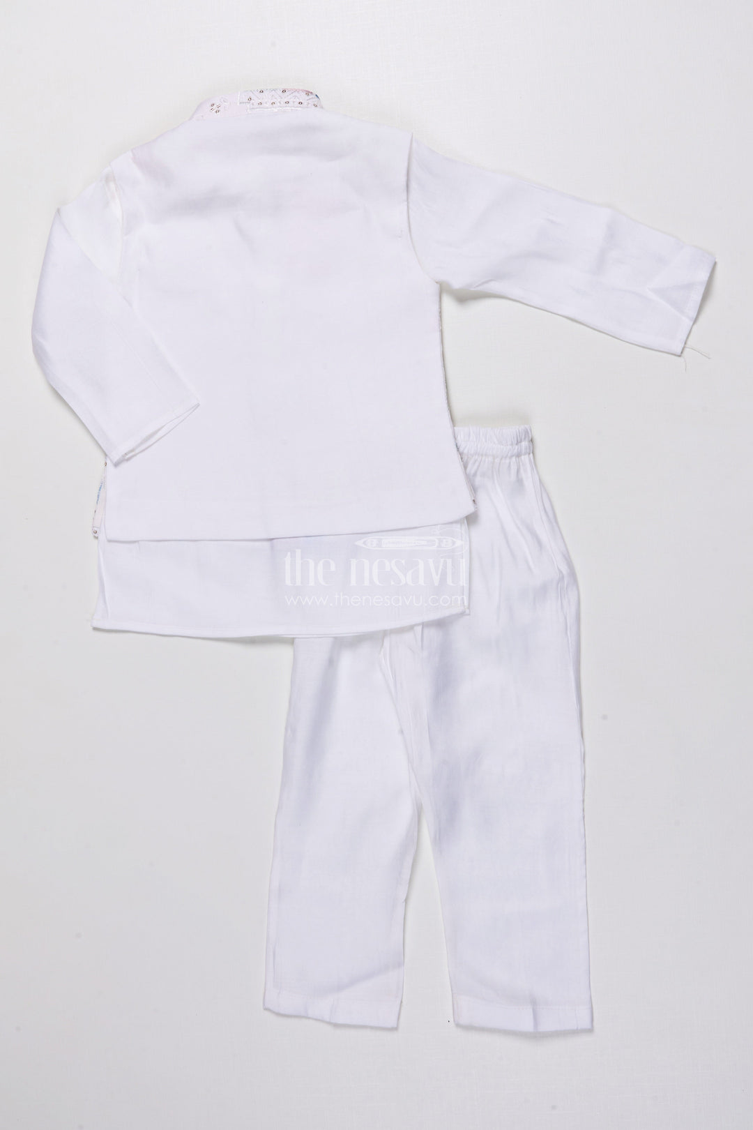 The Nesavu Boys Jacket Sets Boys Ethnic Kurta Jacket Set with Embroidery for Weddings and Family Events Nesavu Nesavu boys kurta jacket set embroidery silk blend festive outfit weddings special occasions