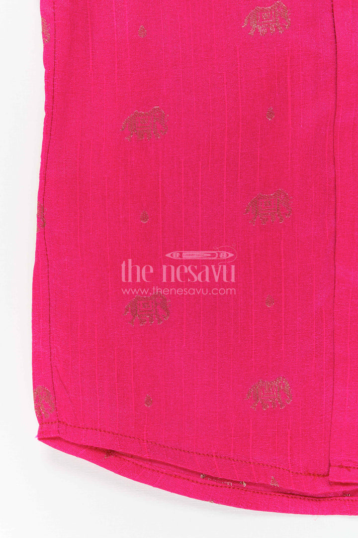 The Nesavu Boys Silk Shirt Boys Ethnic Silk Shirt for Festive Traditions and Cultural Functions Nesavu Nesavu Boys Ethnic Raw Silk Shirt With Jacquard Elephant Butta For Traditional Celebrations