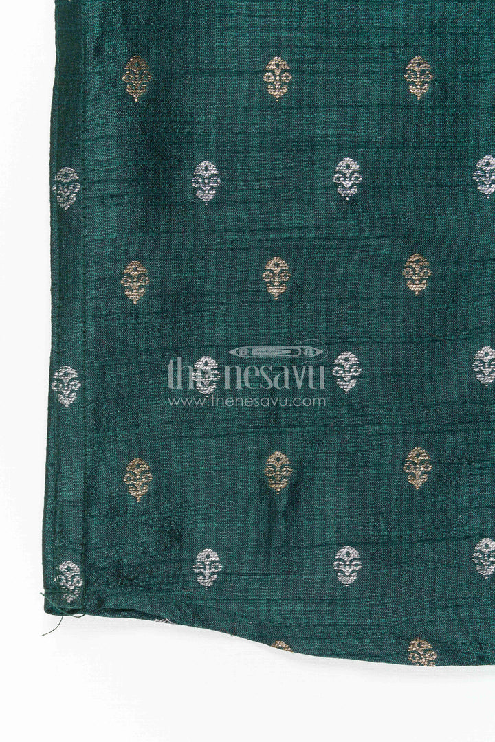 The Nesavu Boys Silk Shirt Boys Ethnic Silk Shirt for Festive Traditions and Temple Celebrations Nesavu Nesavu Boys Raw Silk Shirt With Jacquard Butta Weave For Festive Traditions And Weddings