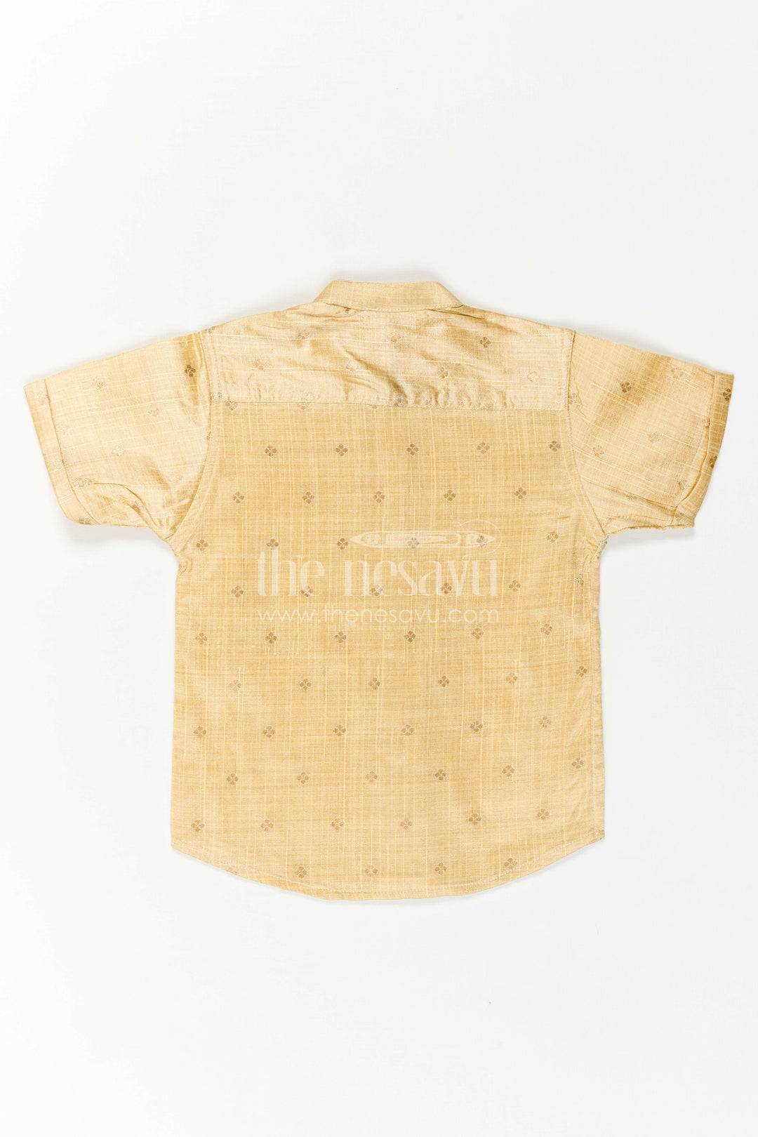 The Nesavu Boys Silk Shirt Boys Ethnic Silk Shirt for Traditional Ceremonies and Festive Dressing Nesavu Nesavu Boys Ethnic Raw Silk Shirt With Jacquard Butta Weave For Cultural Celebrations