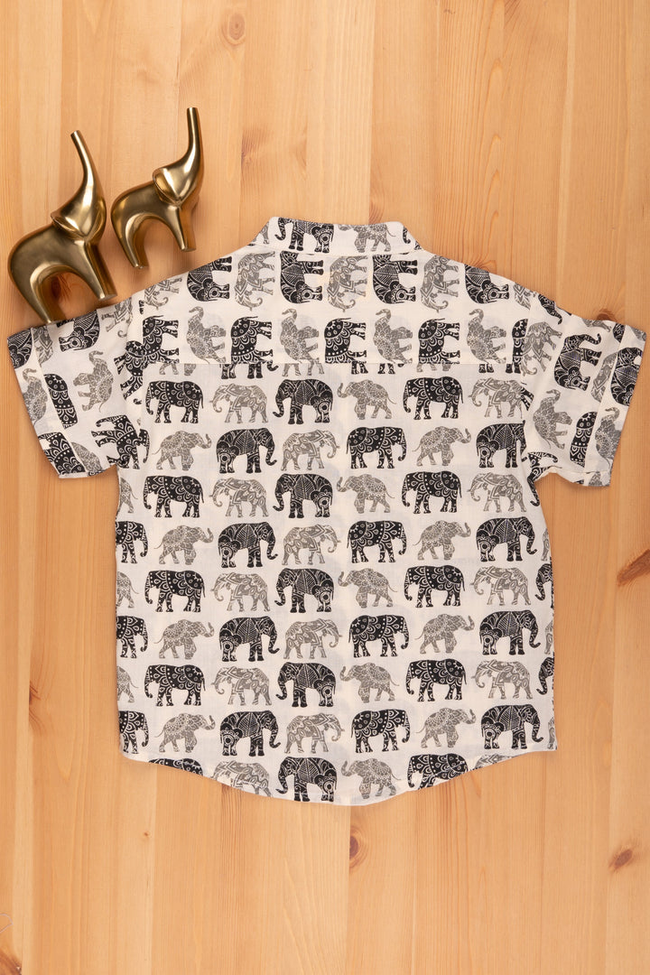 The Nesavu Boys Cotton Shirt Boys' Fashion with an Elephant Twist | Mul Cotton | Nesavu | Cute and Quirky Kids' Clothing psr silks Nesavu