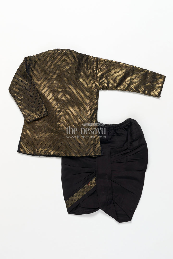 The Nesavu Boys Dothi Set Boys Festive Dothi Set for Weddings and Religious Ceremonies Nesavu Nesavu boys festive dothi kurta set silk blend  ideal weddings traditional family functions