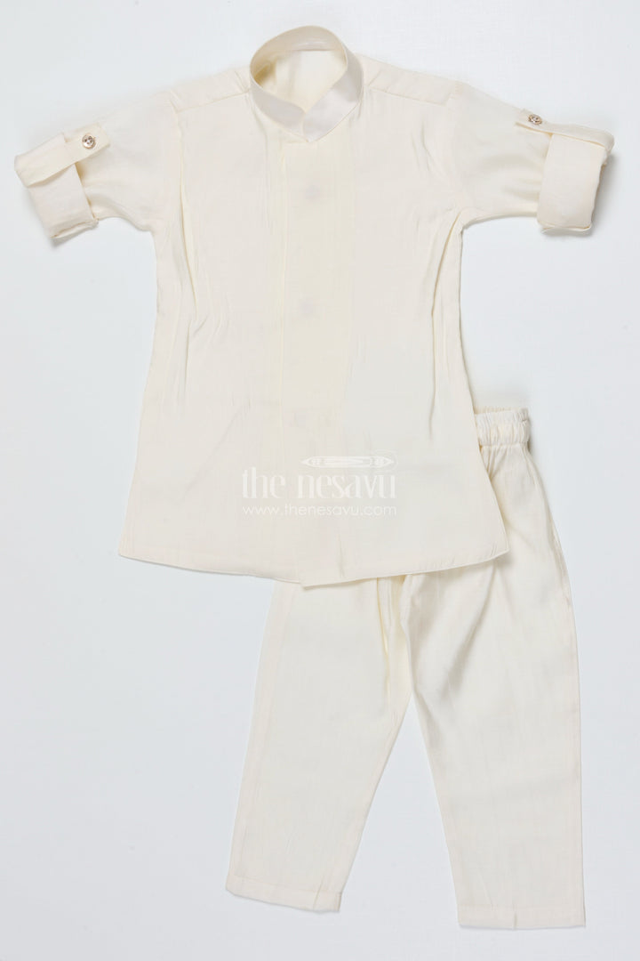 The Nesavu Boys Jacket Sets Boys Festive Jacket Set for Family Functions and Cultural Wear Nesavu Nesavu boys jacket kurta set embroidered Nehru jacket ethnic functions festive days