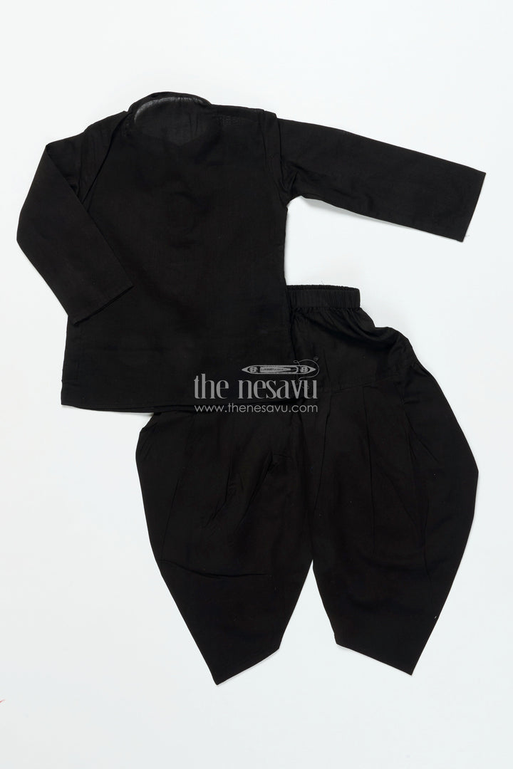 The Nesavu Boys Jacket Sets Boys Festive Jacket Set with Digital Print for Weddings and Birthdays Nesavu Nesavu boys silk blend festive jacket set digital print birthday ethnic celebrations