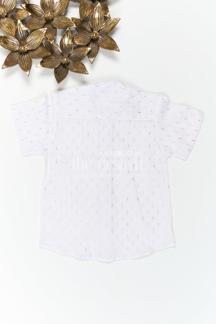 The Nesavu Boys Cotton Shirt Boys Festive Shirt for Family Function Wear Nesavu Nesavu Boys Festive Shirt For Family Function Wear With Cotton Comfort And Mandarin Collar